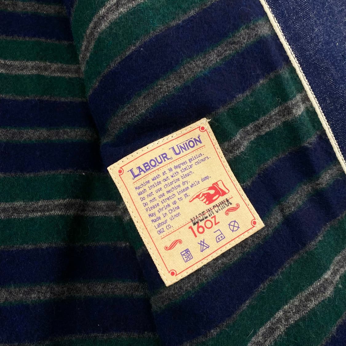 빈티지 블랭킷 포켓 초어 데님 워크 자켓 (100) 상품이미지8