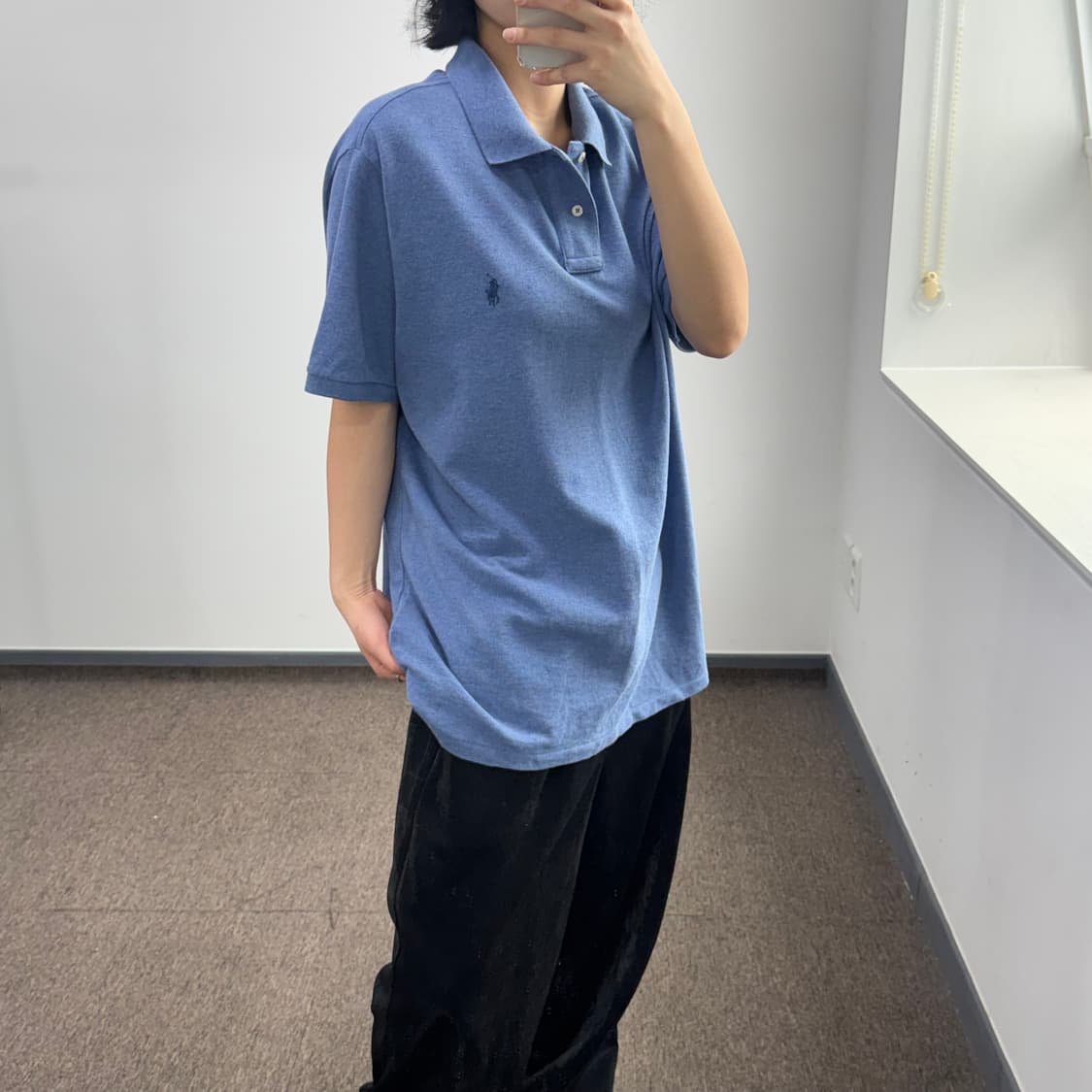 Polo 폴로 네이비 포니 블루 카라 반팔티 상품이미지2