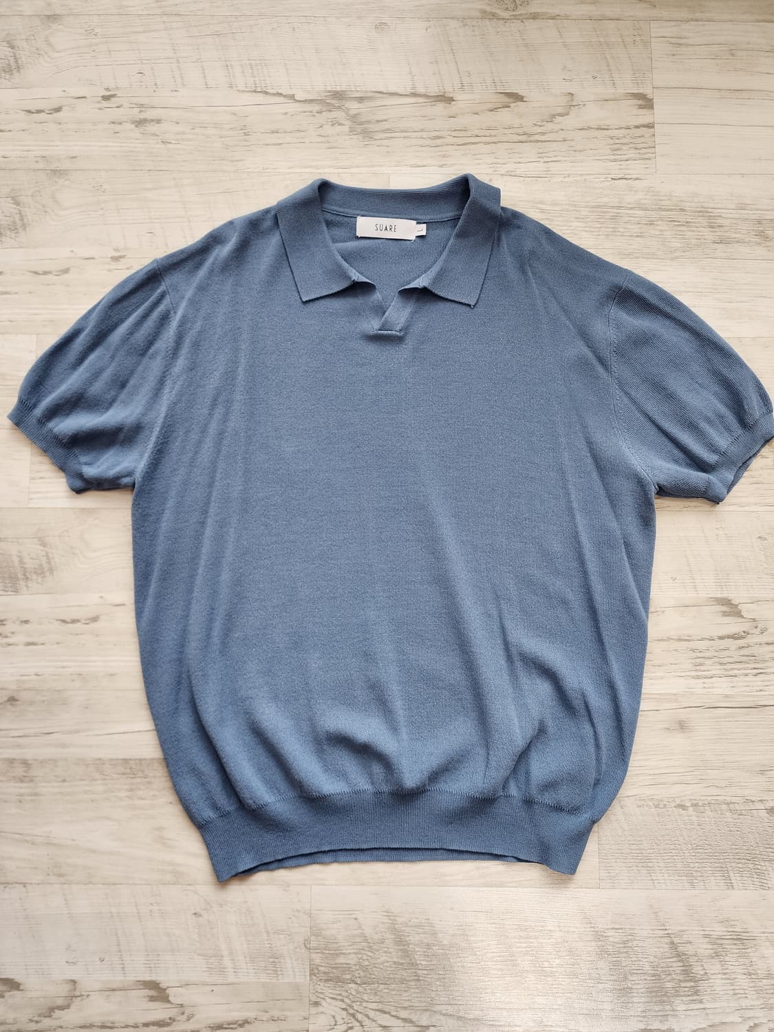 SUARE 수아레 반팔 카라 니트 티셔츠 팜. L(100~103) 사이즈 상품이미지1