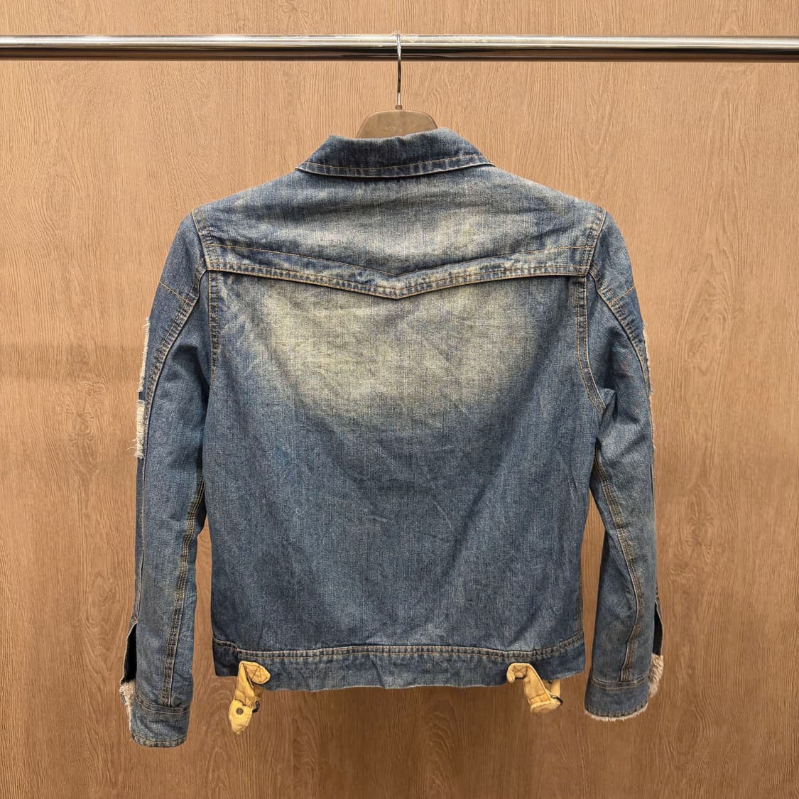 돌체앤가바나 데님 자켓 디스트로이드 포켓 버클 디테일 블루 상품이미지3