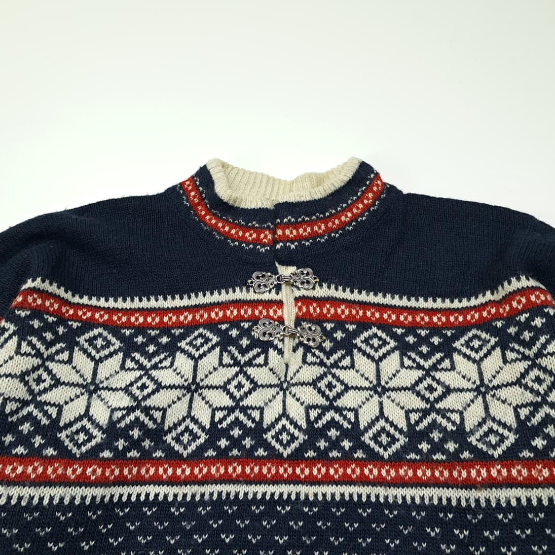 CL041 노스필드 셰틀랜드울 메탈클립 네이비 노르딕 니트 스웨터 상품이미지2