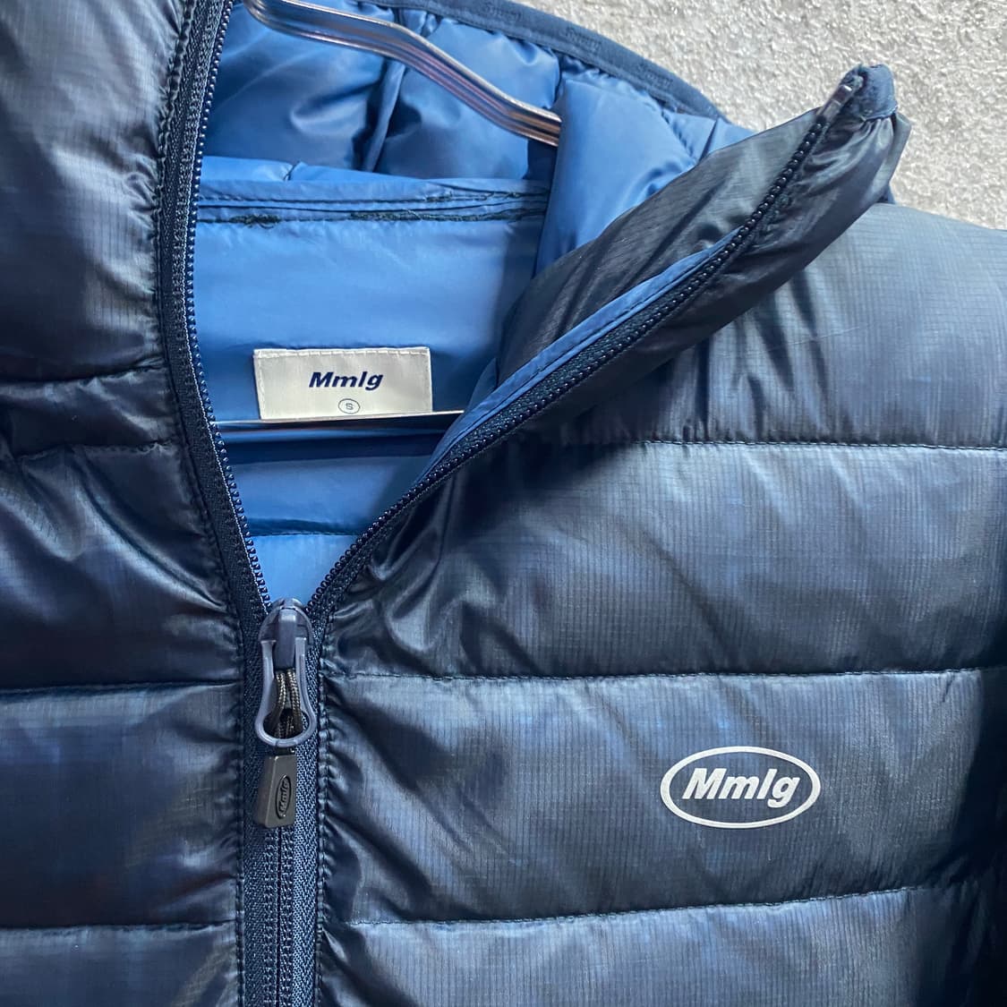 Mmlg 네이비 스몰로고 경량패딩 B3206 상품이미지3