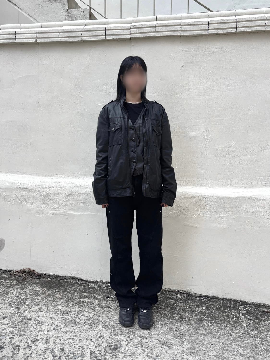 Vintage zipper leather jacket 상품이미지2