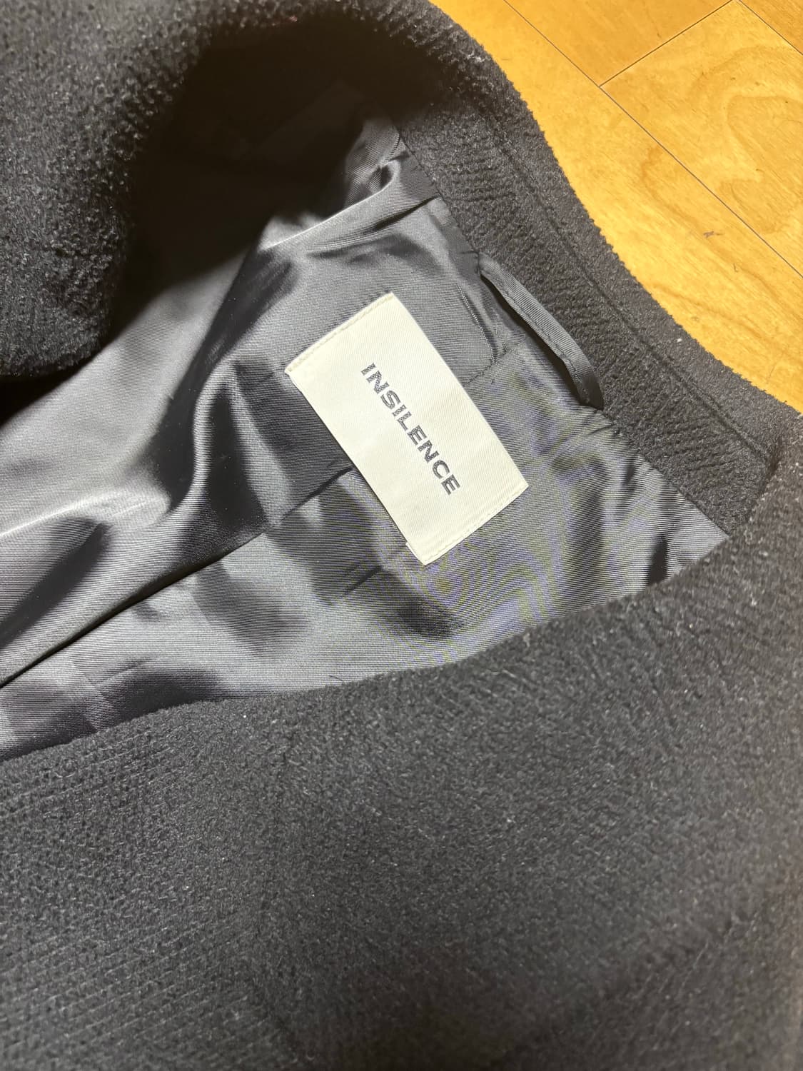 인사일런스 헤링본 블랙 코트 M 상품이미지3