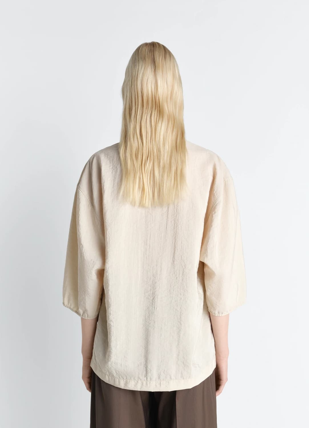 [34,36]르메르 26ss 소프트 실크 카라 탑/오트 밀크 상품이미지5