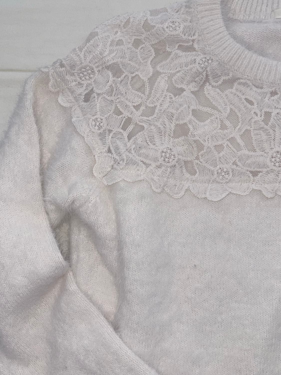 GU 플라워 패턴 화이트 니트 모리걸 상품이미지3