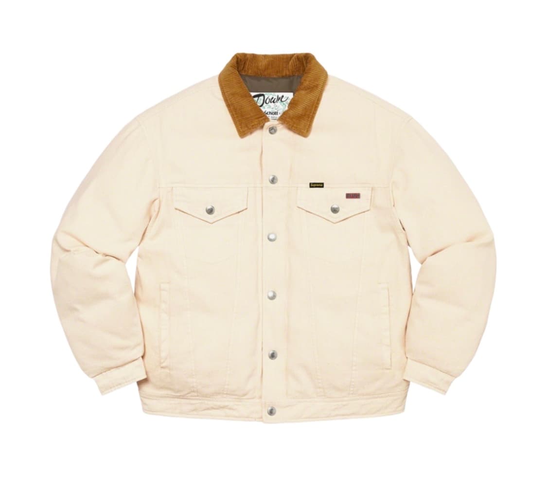 슈프림 x 쇼트 캔버스 다운 트러커 자켓 내츄럴 - 22FW 상품이미지2