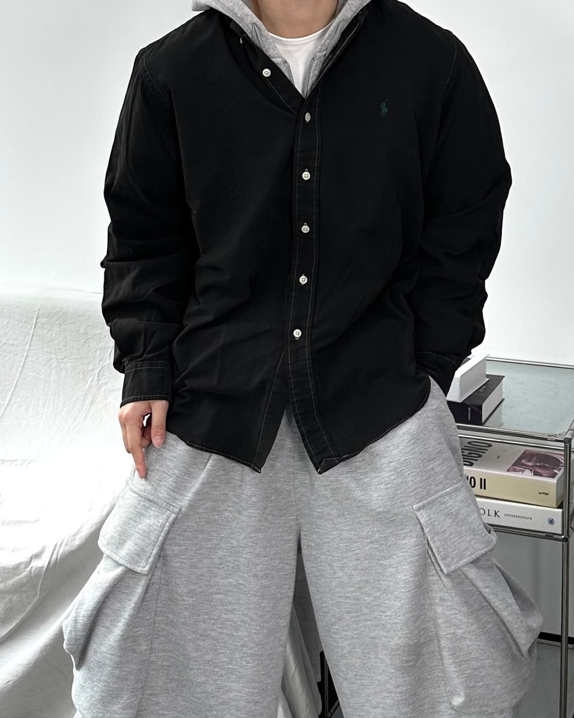 폴로 랄프로렌 블랙 스티치 셔츠 L 상품이미지2