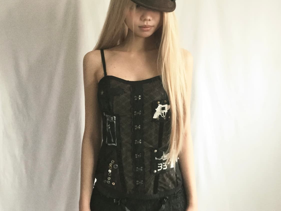 Custom🐾)Gun-tattoo collage slip top 상품이미지7