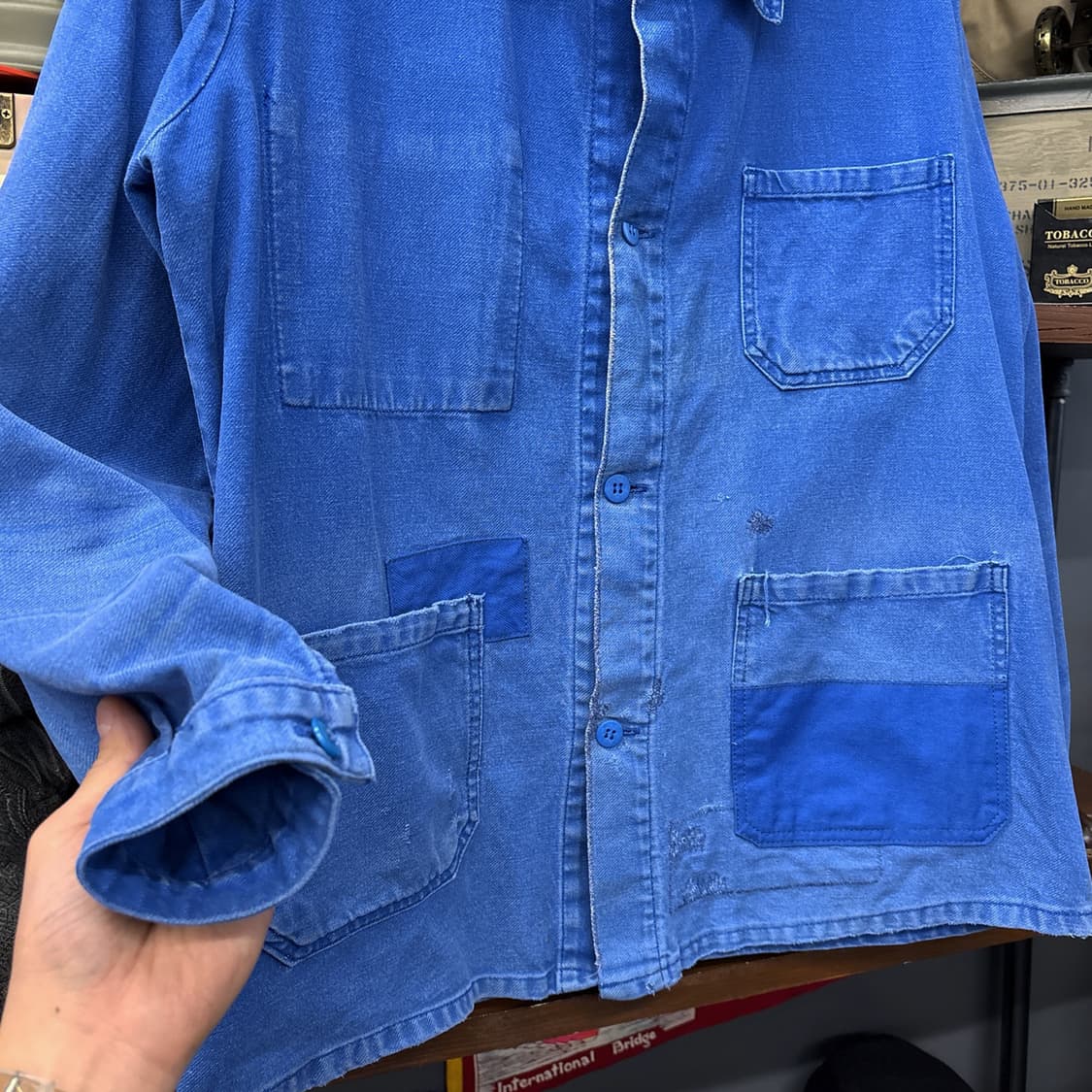 70s 리페어 패치워크 프렌치워크자켓 빈티지페이딩 N557 상품이미지4