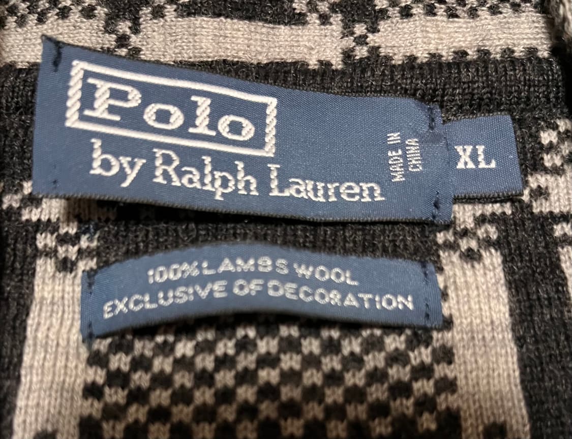 폴로 랄프로렌 숄카라 체크 가디건 XL 상품이미지4