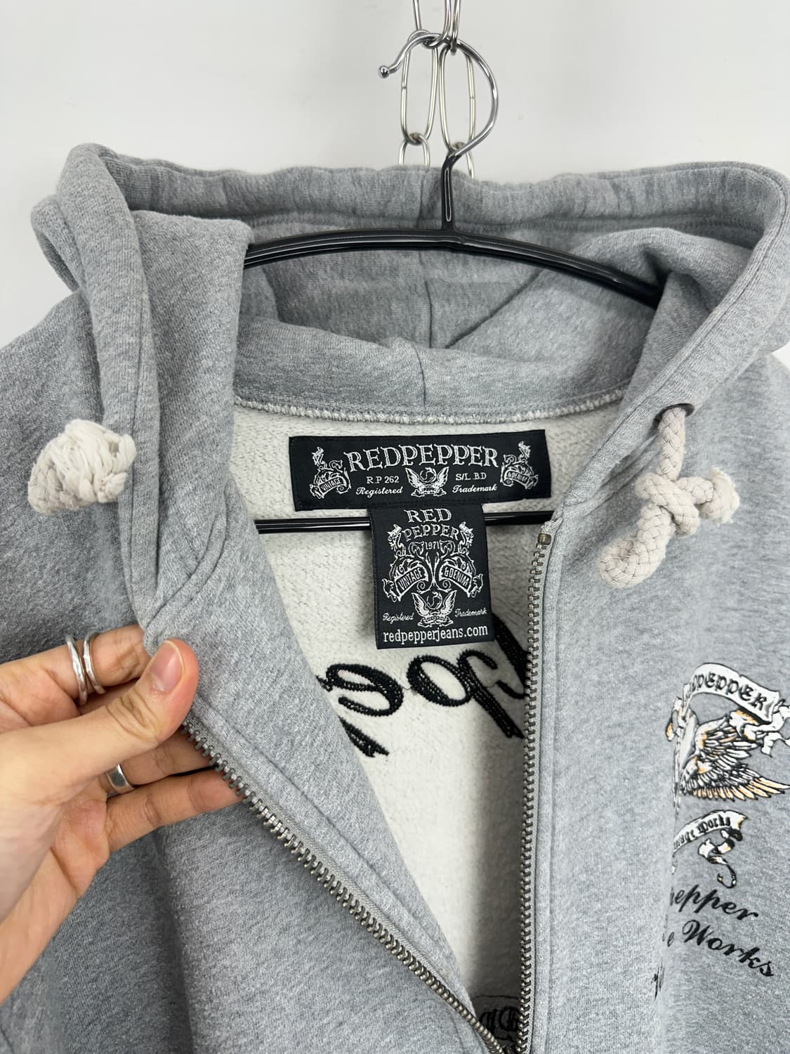 RED PEPPER Skull Embroidery Zip Hoodie 상품이미지6