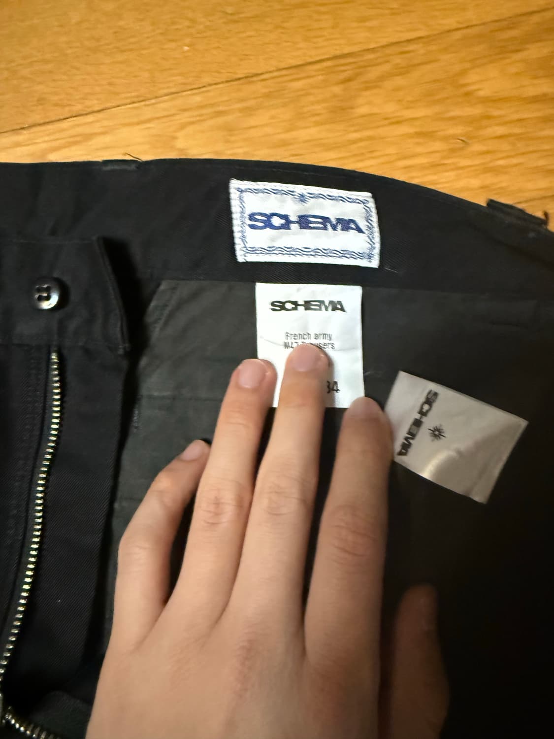 인디고필드 스키마 블랙 카고팬츠 상품이미지3