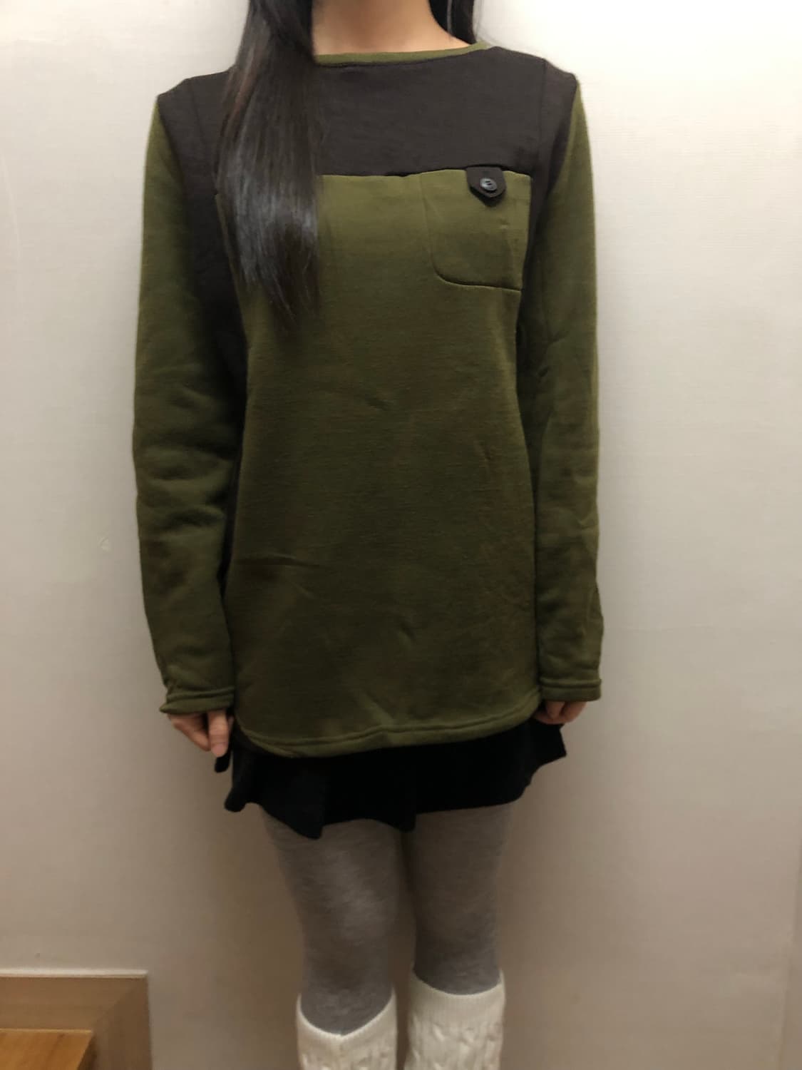 빈티지 카키 브라운 탑 상품이미지1