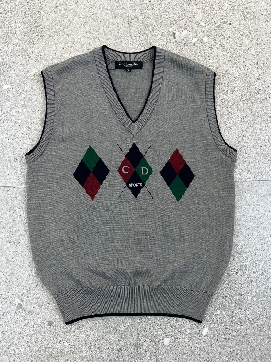 크리스챤디올 90s 아가일 체크로고 니트 베스트 상품이미지2