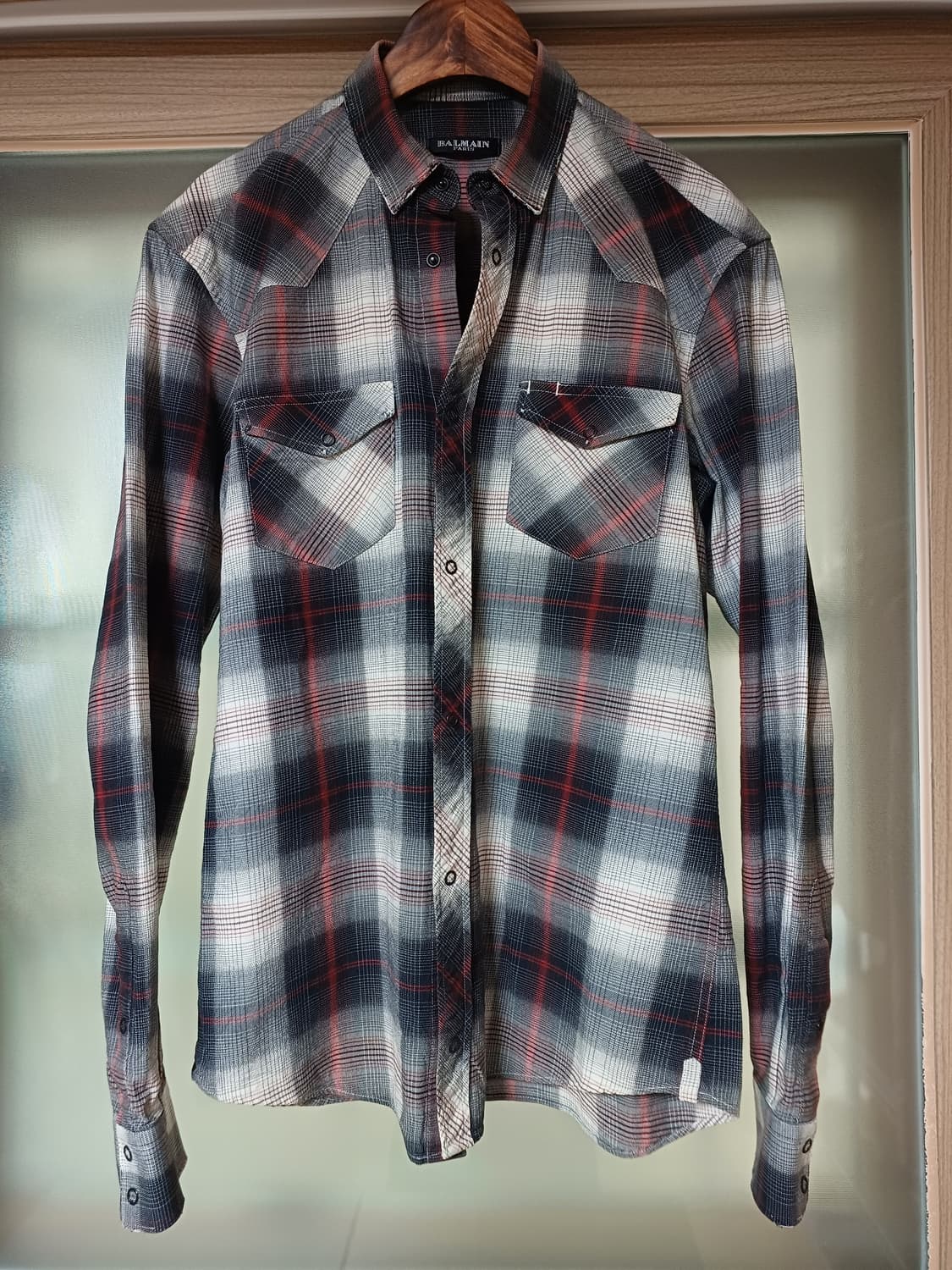 Balmain 2010 AW 발망 카우보이 셔츠 데카르넹 플란넬 체크셔츠 상품이미지1