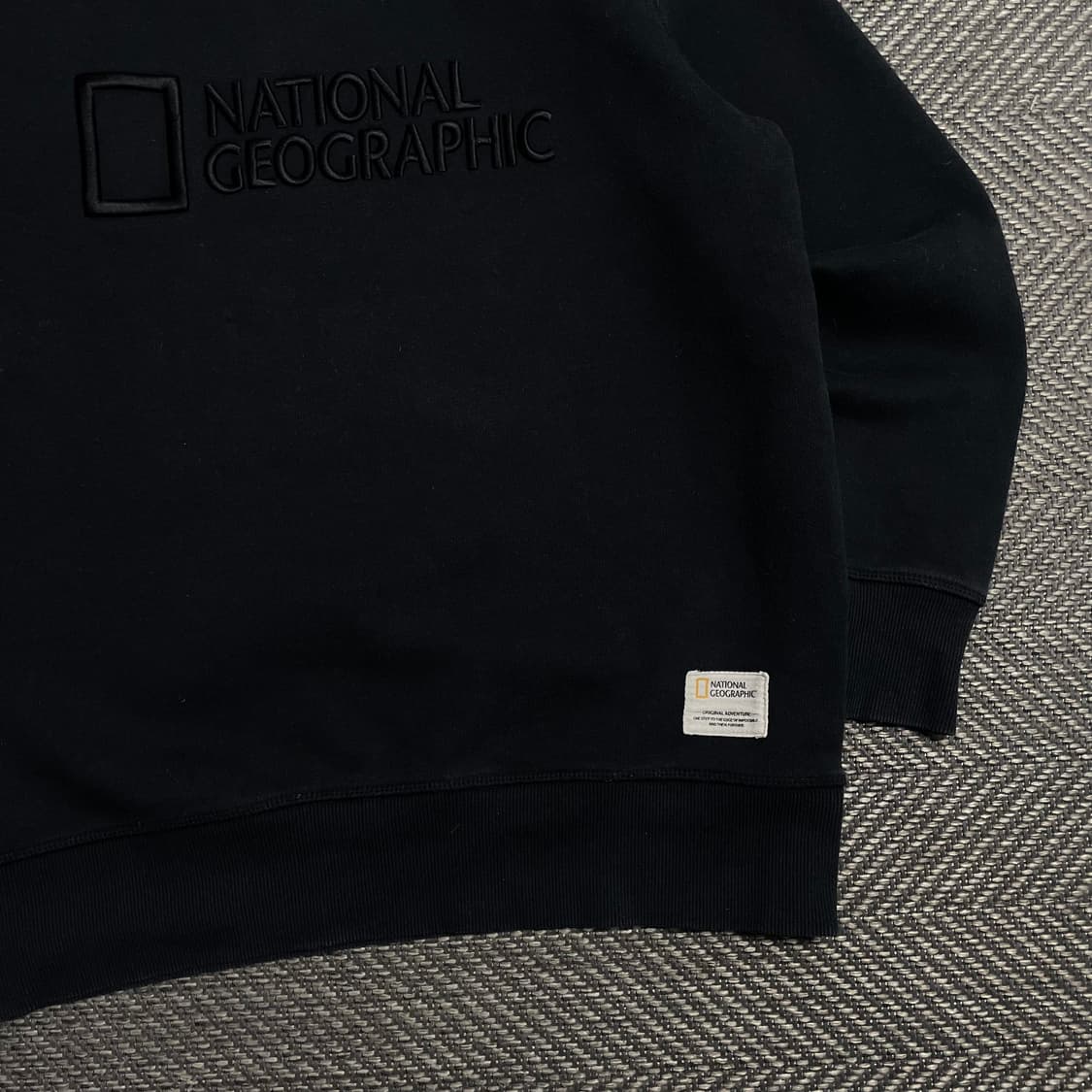 내셔널지오그래픽 자수 빅로고 박시핏 맨투맨 블랙y 5321 상품이미지3
