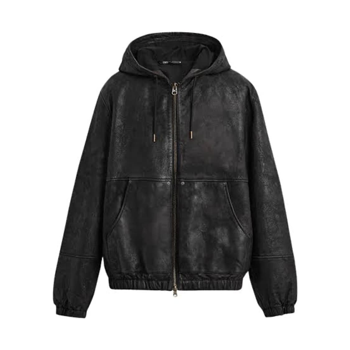 자라 램스킨 리얼 레더 후드 점퍼 S 상품이미지1