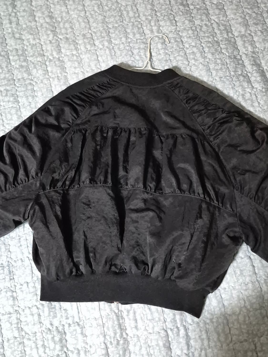 노이어 오버핏 셔링 크롭 블루종 상품이미지3