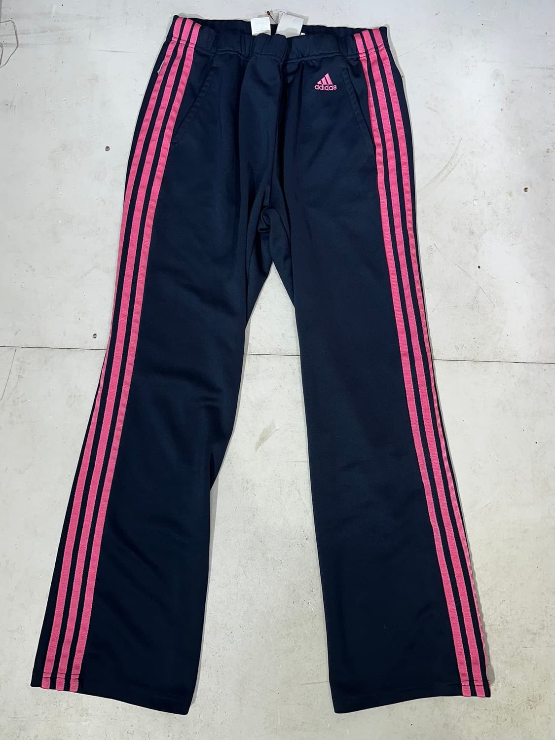 00s 아디다스 와이드 네이비 핑크 삼선 스몰 로고 트레이닝 팬츠 M 상품이미지4