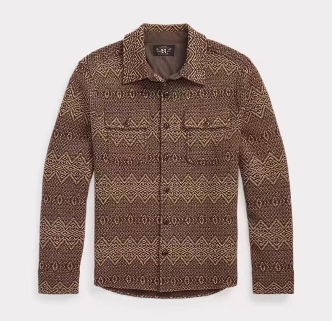 rrl 자카드 니트 울 워크셔츠 스웨터 m 상품이미지1