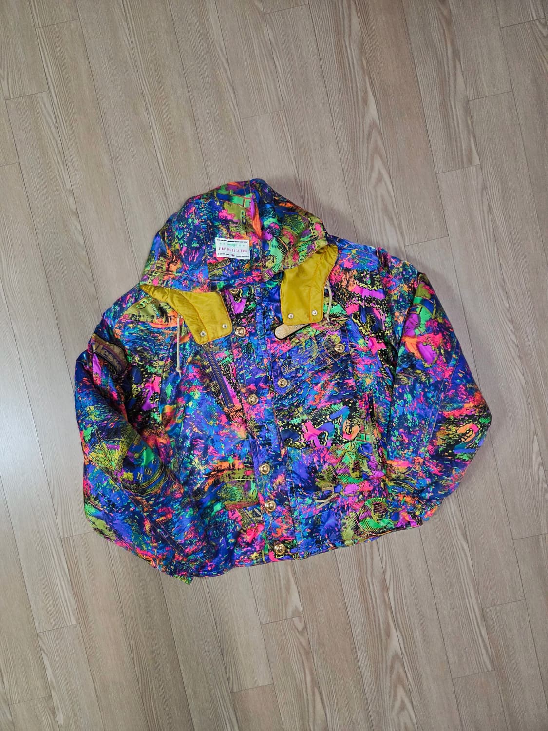 엘레쎄 재팬 블루 마블링 컬러 패딩 점퍼 상품이미지1