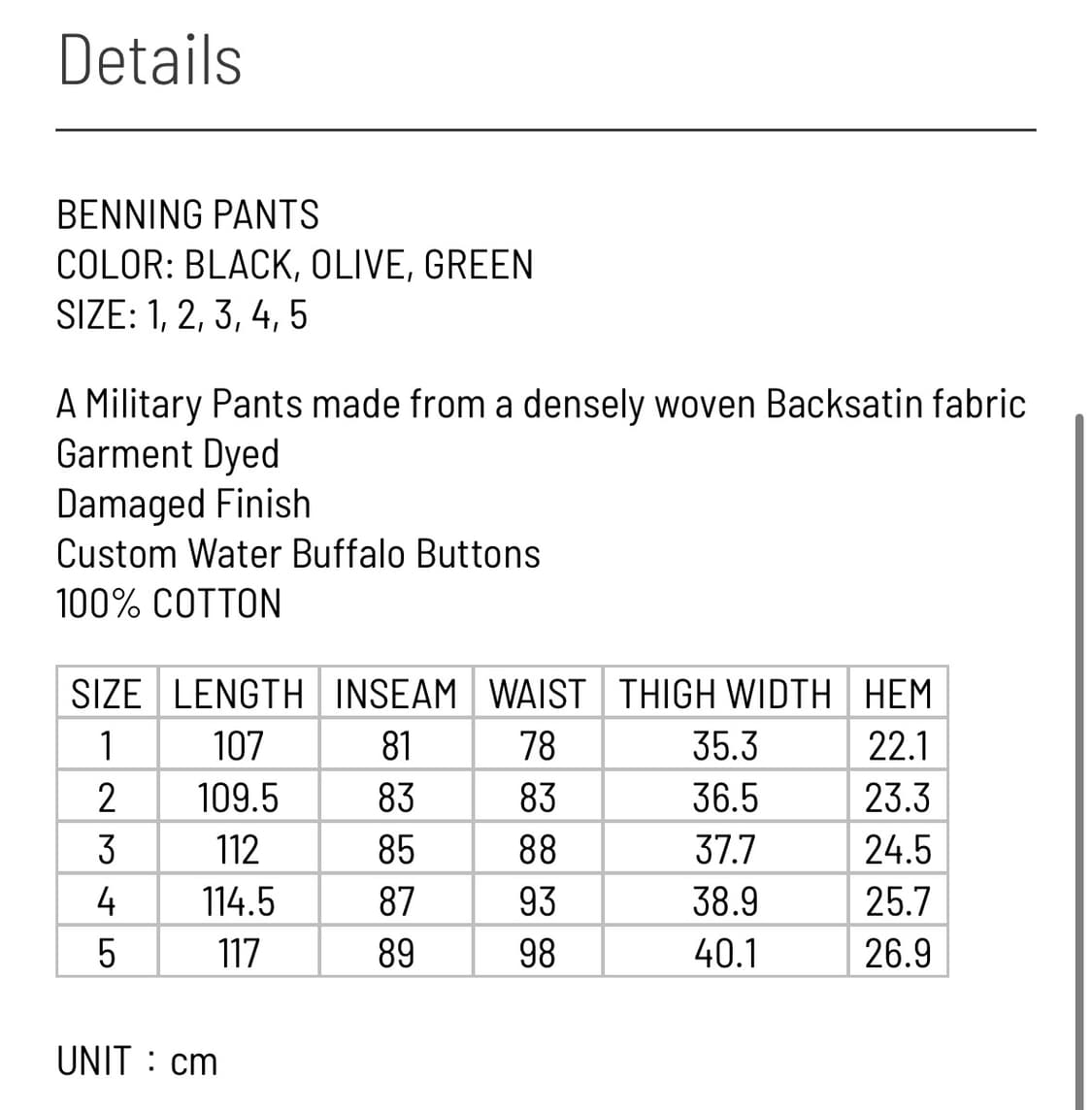 VISVIM BENNING PANTS 상품이미지3