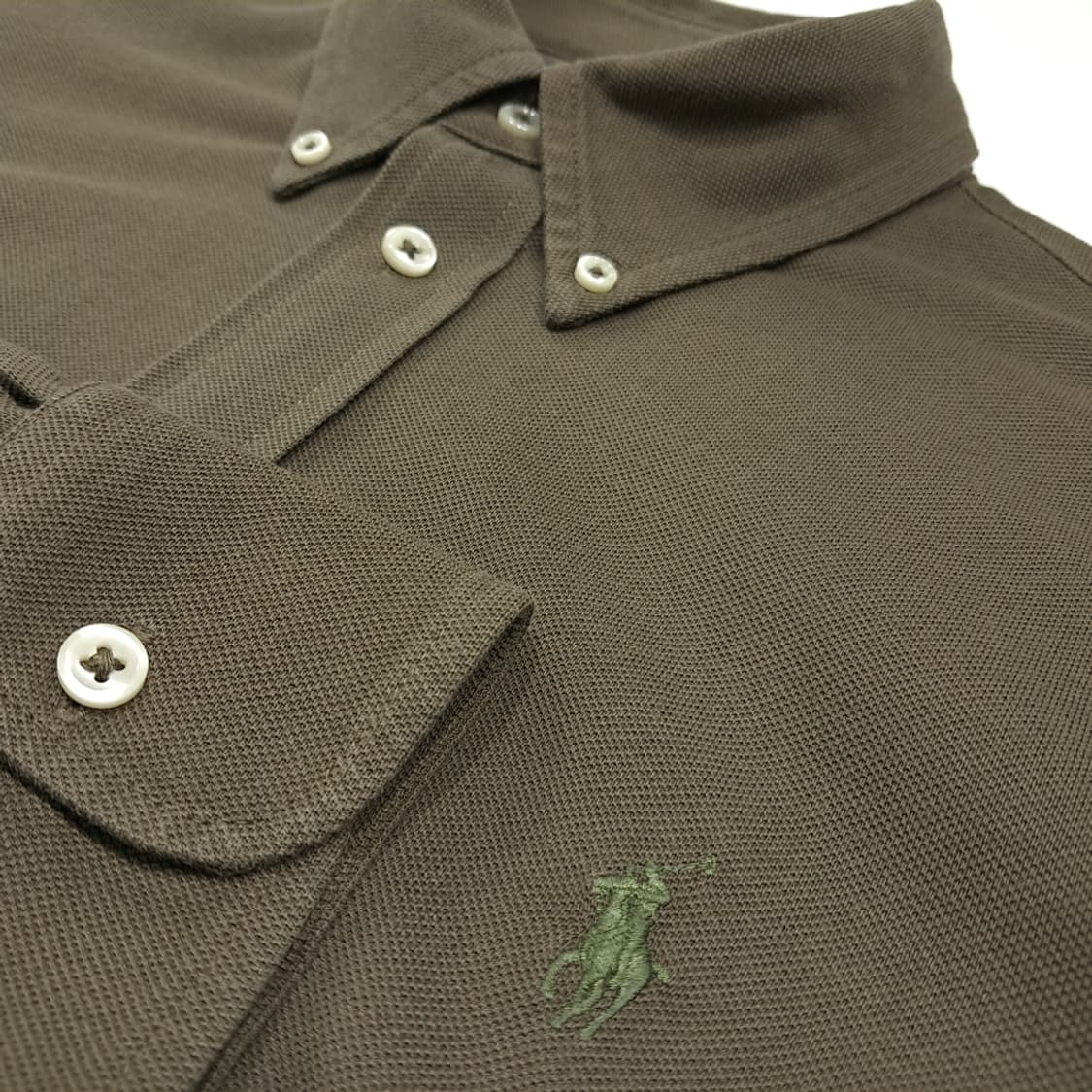 CK069 XL 폴로  버튼다운 올리브브라운 니트 옥스포드 셔츠 남방 상품이미지4