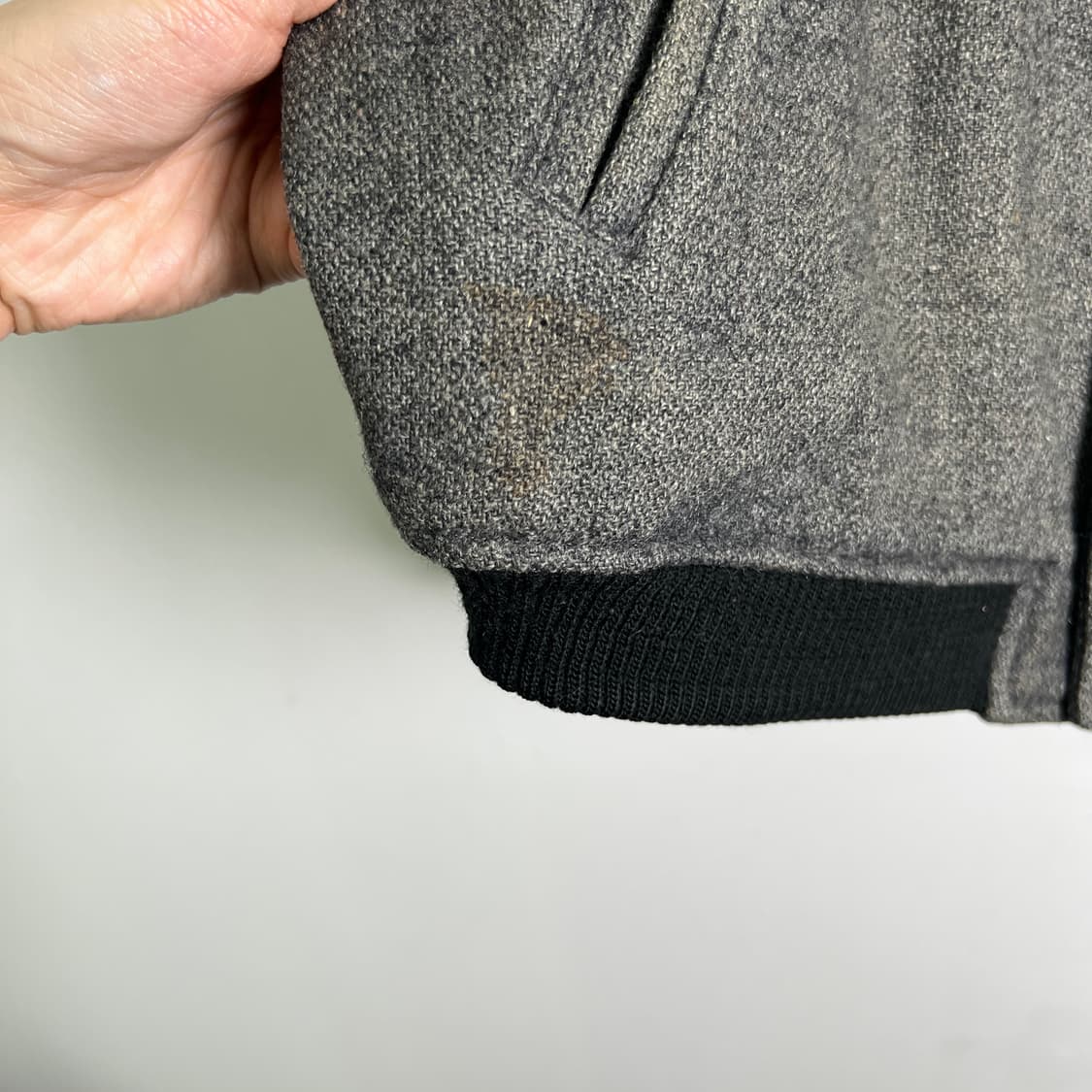 MACRICHARD 그레이 울 바시티 자켓 L 상품이미지8