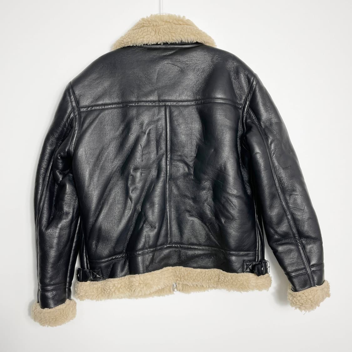 D2 자라 새상품 페이크레더 무스탕 자켓 L사이즈 상품이미지3