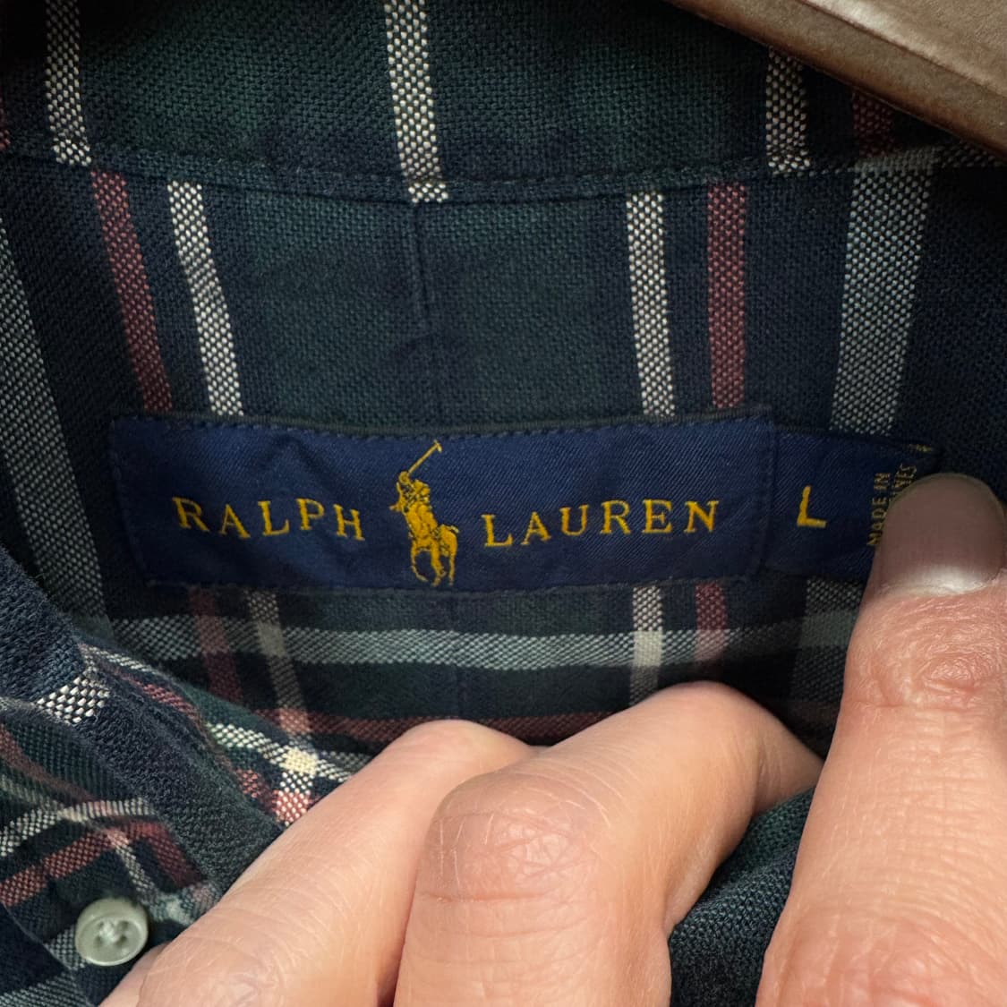 폴로 랄프로렌 멀티컬러 긴팔 체크 셔츠 그린 포니 로고 포인트 상품이미지6