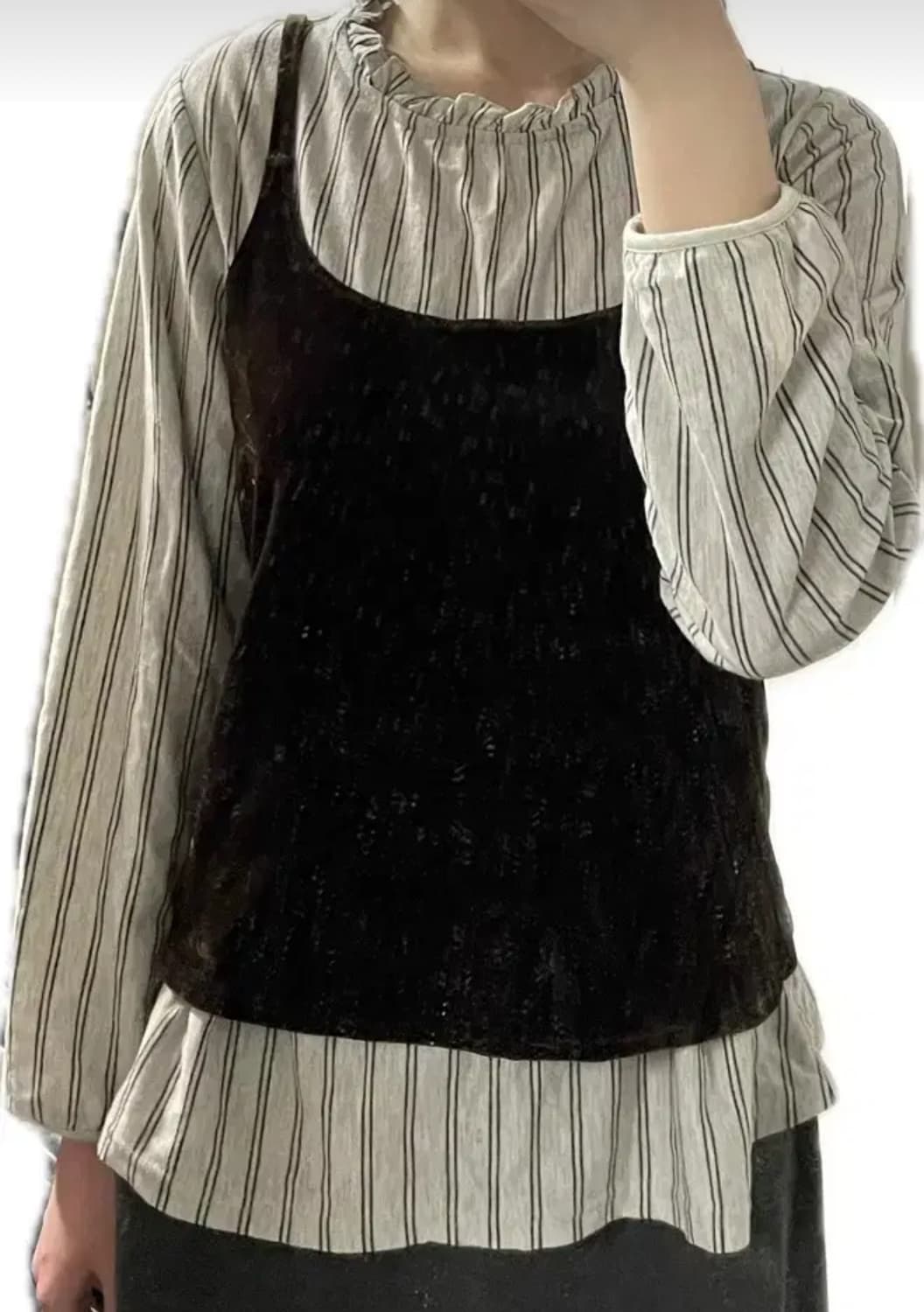 빈티지 레이어드 탑 세트 상품이미지2