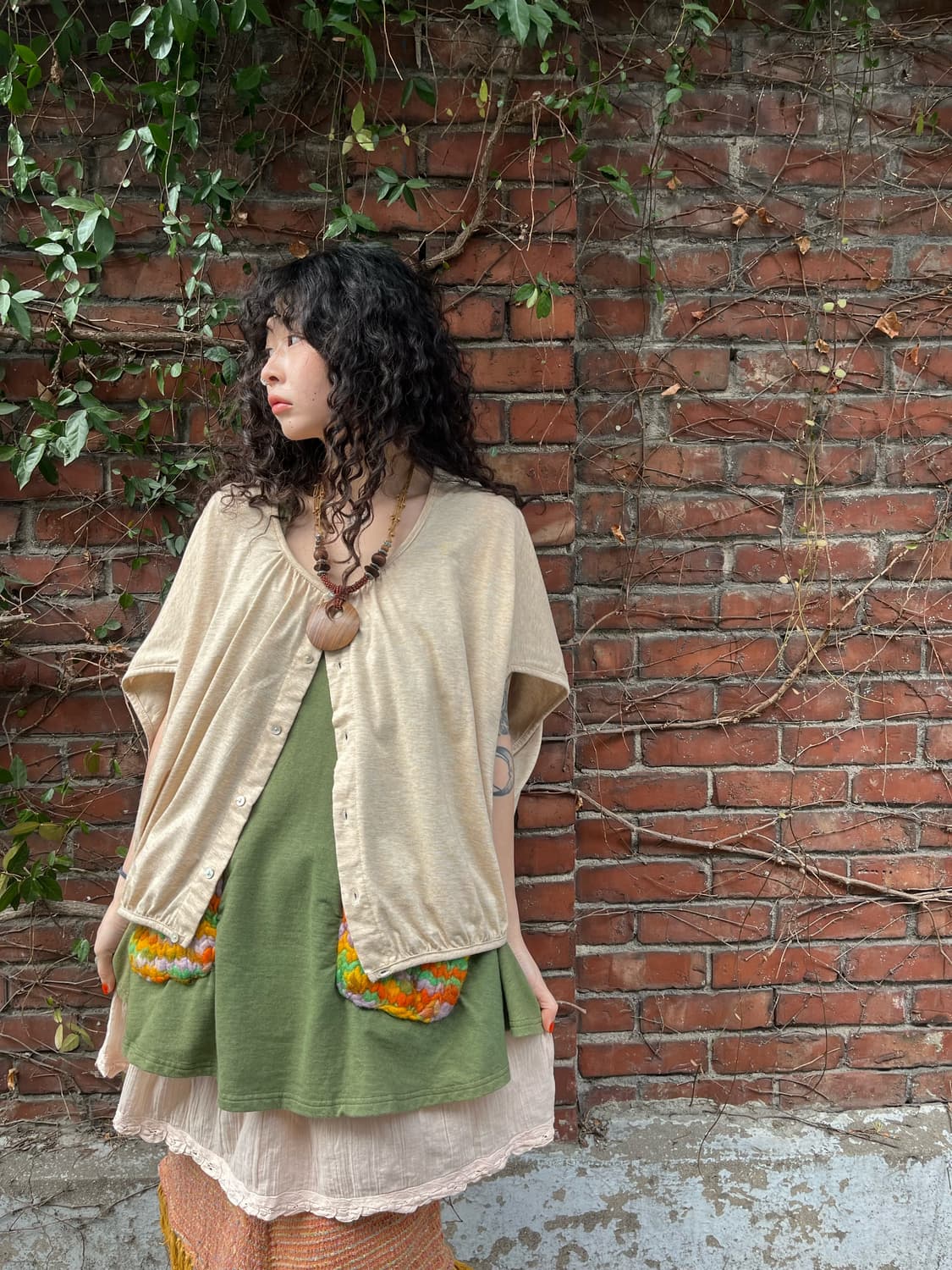 TITICACA 오트밀 면 볼레로 가디건 상품이미지2