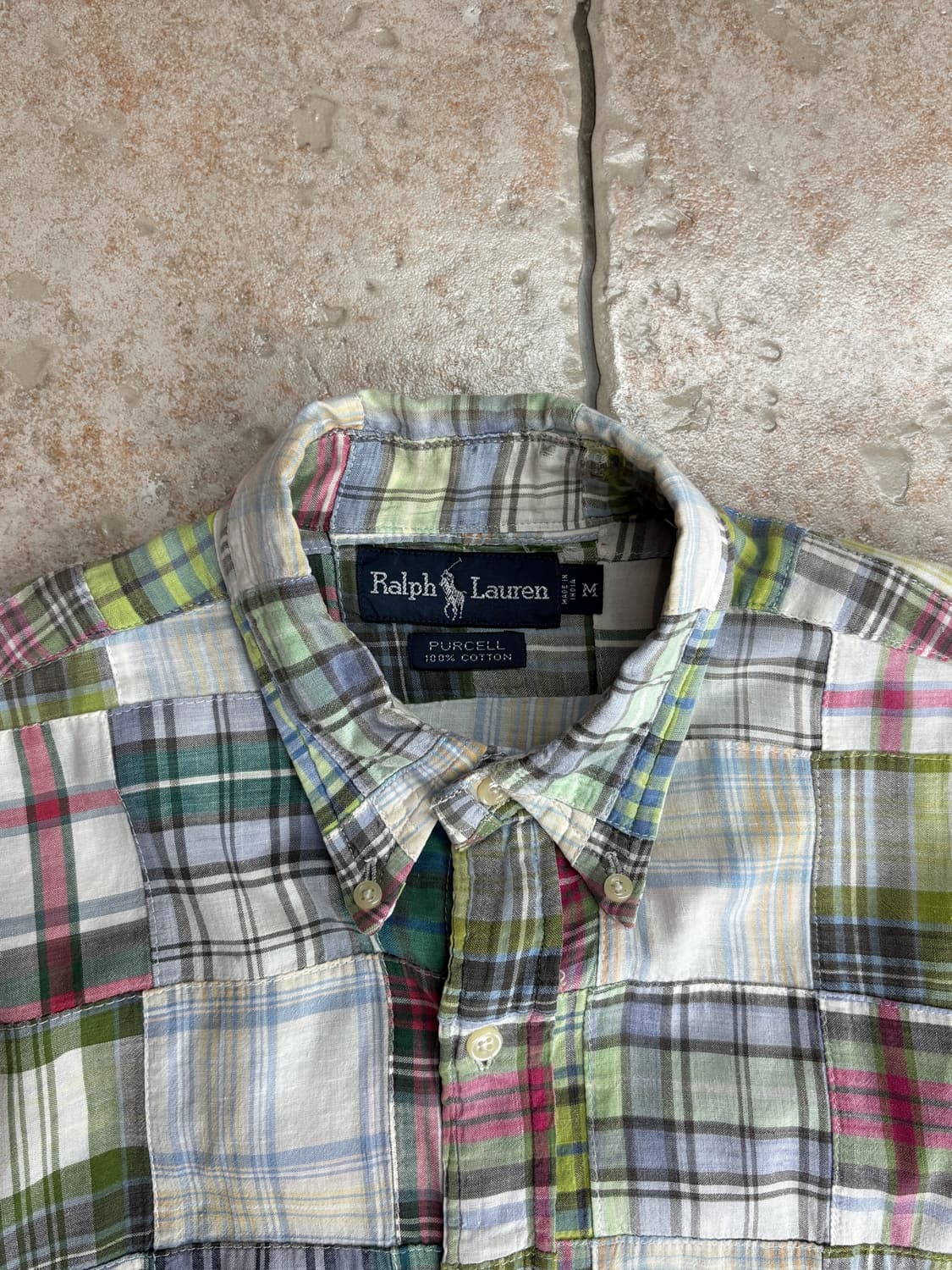 [M] Polo patchwork pattern shirt 상품이미지4