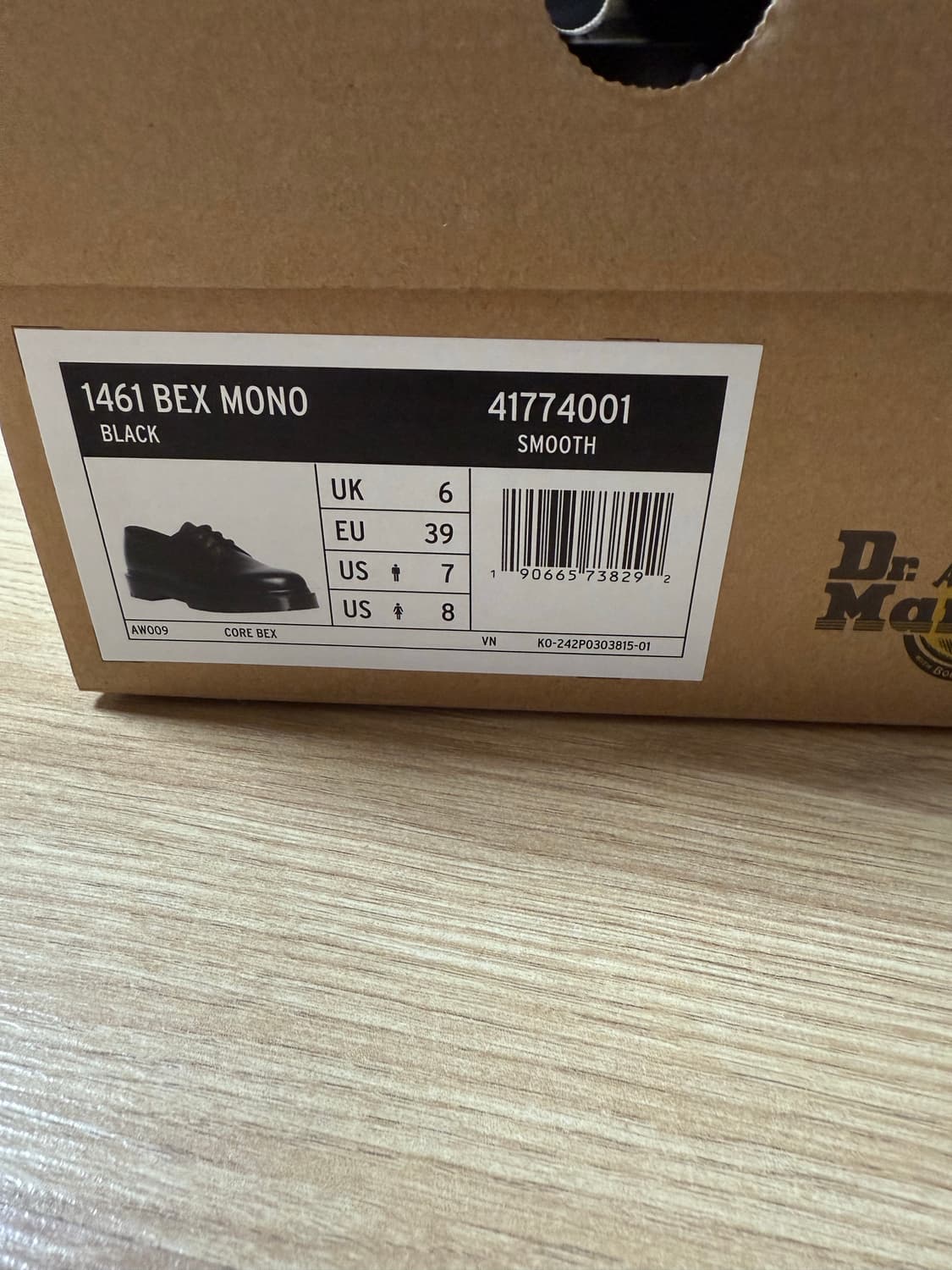 닥터마틴 1461 벡스 모노 블랙 uk6  상품이미지8