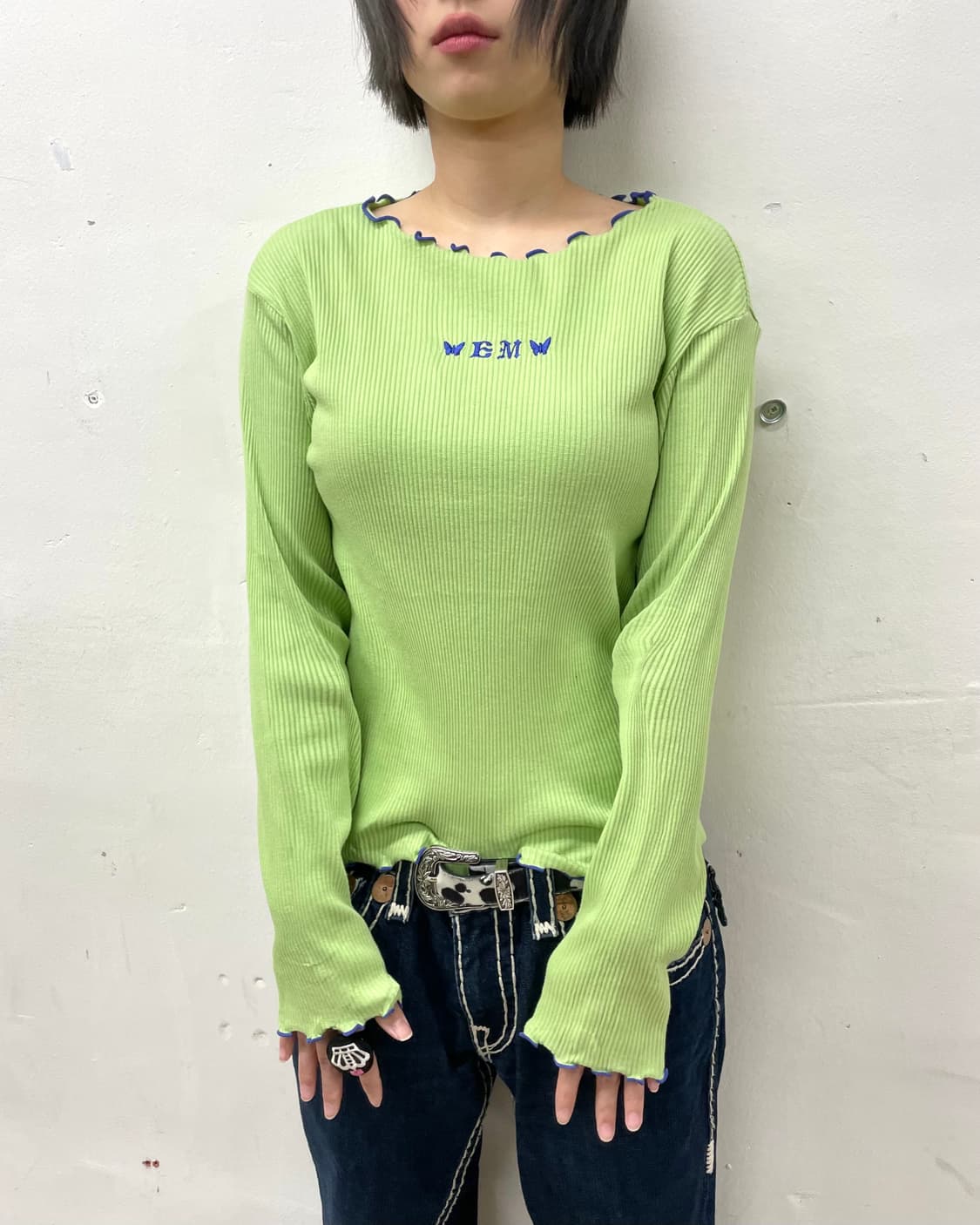 Green blue wave long sleeve  상품이미지4