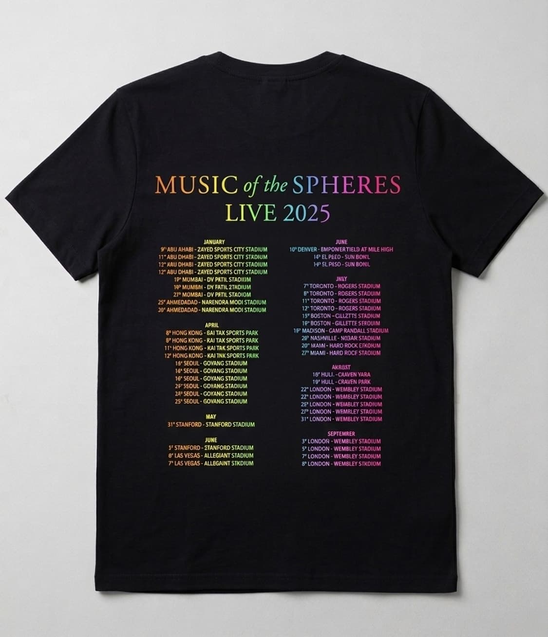 콜드플레이 2025 투어 티 상품이미지2