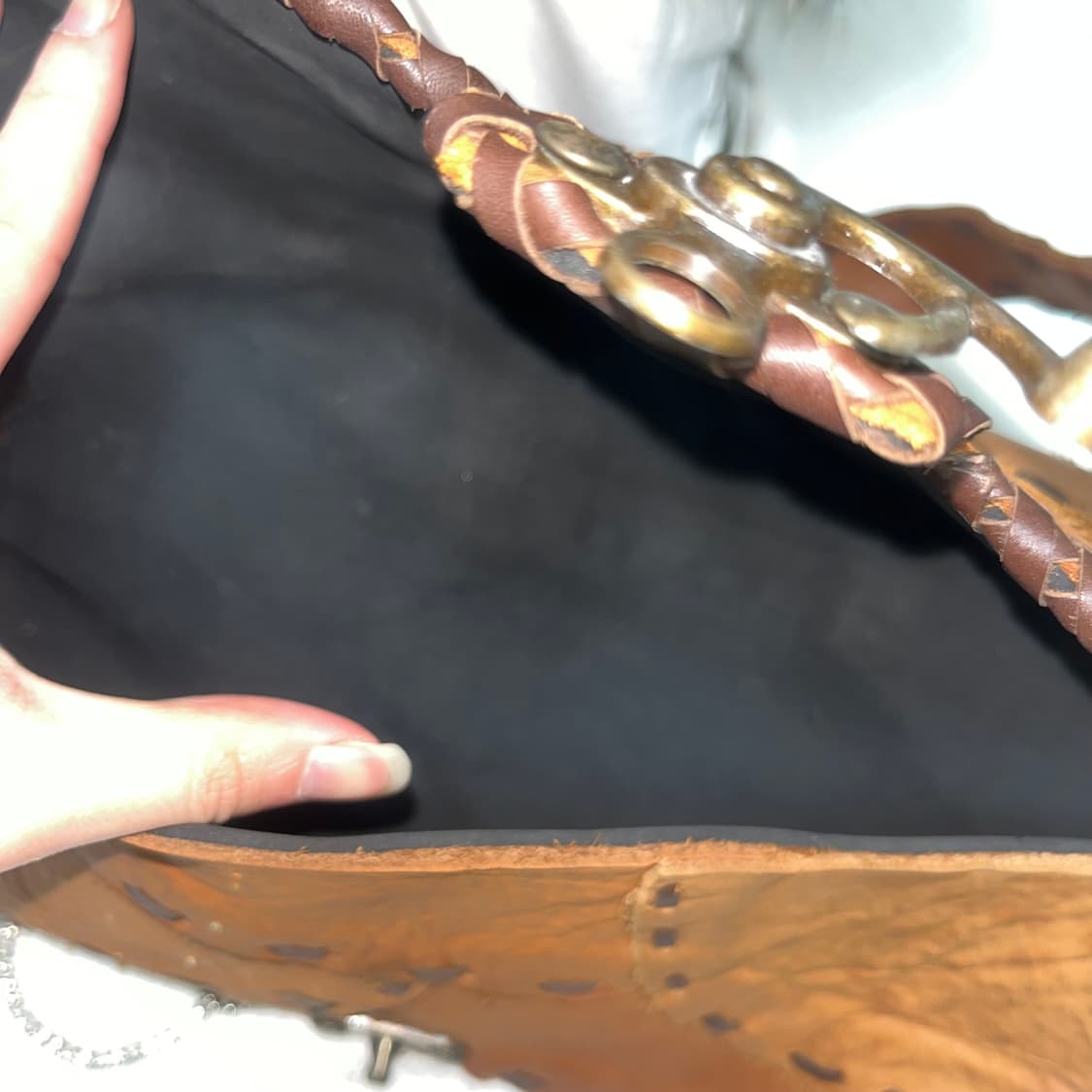 빈티지 리얼레더 로프 스티지 웨스턴 숄더백 상품이미지4