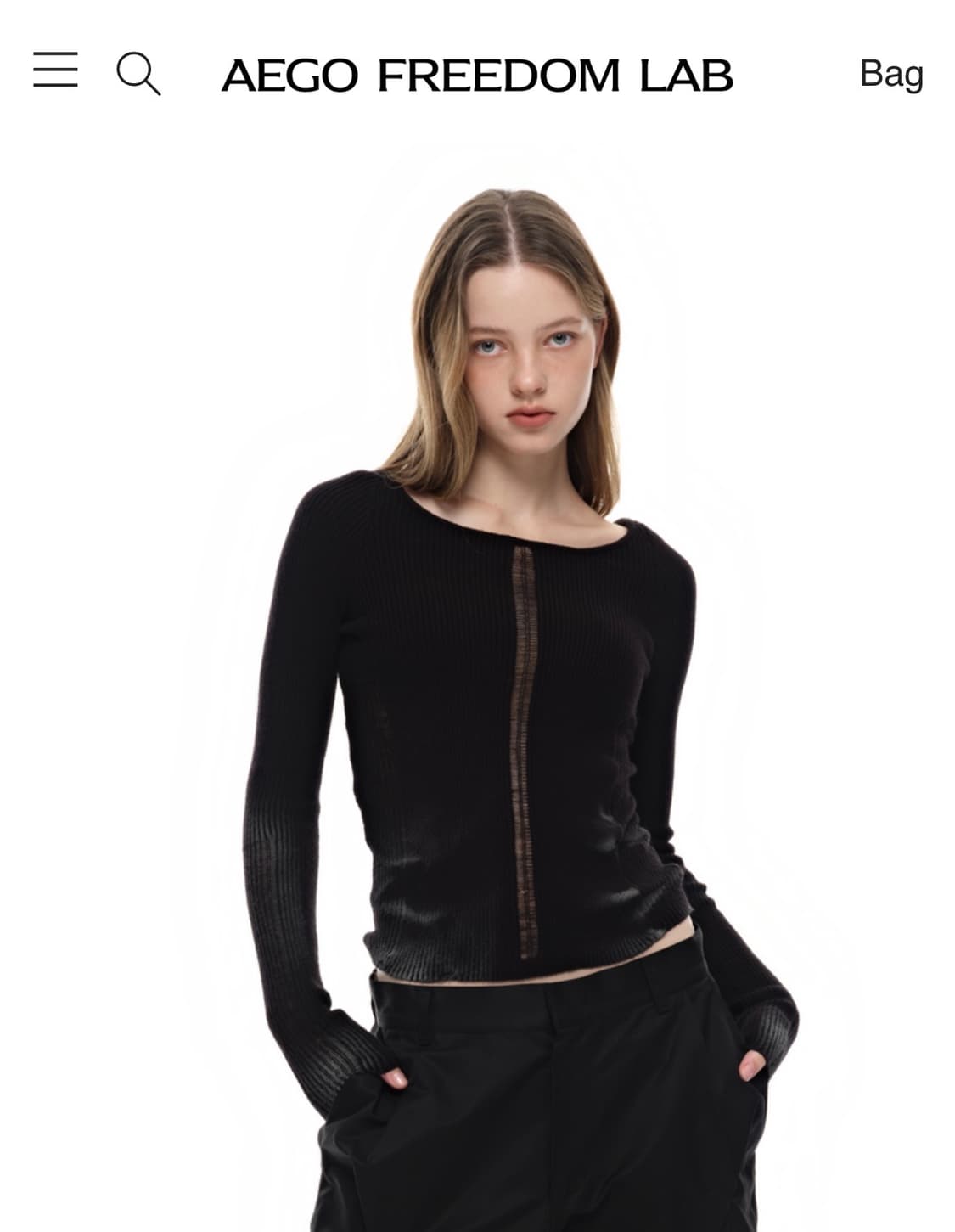 이고프리덤랩 고스트 페인팅 실루엣 니트_ 블랙 상품이미지1