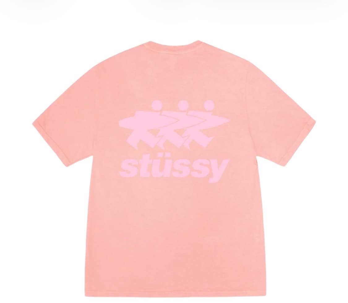 [L] 스투시 서프워크 피그먼트 다이드 티셔츠 코랄 상품이미지1