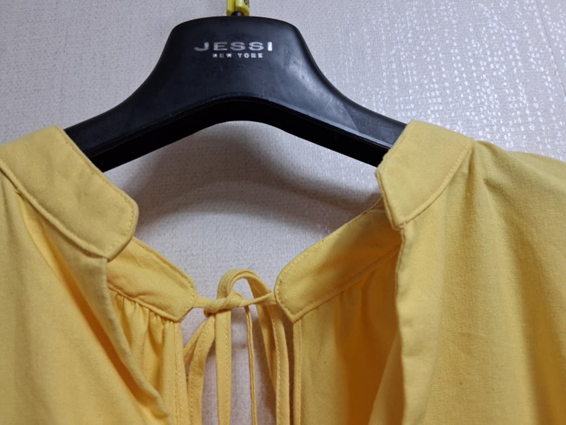 일본수입 옐로우 루즈핏 백오픈 스트링 롱원피스 표기 프리사이즈
 상품이미지3