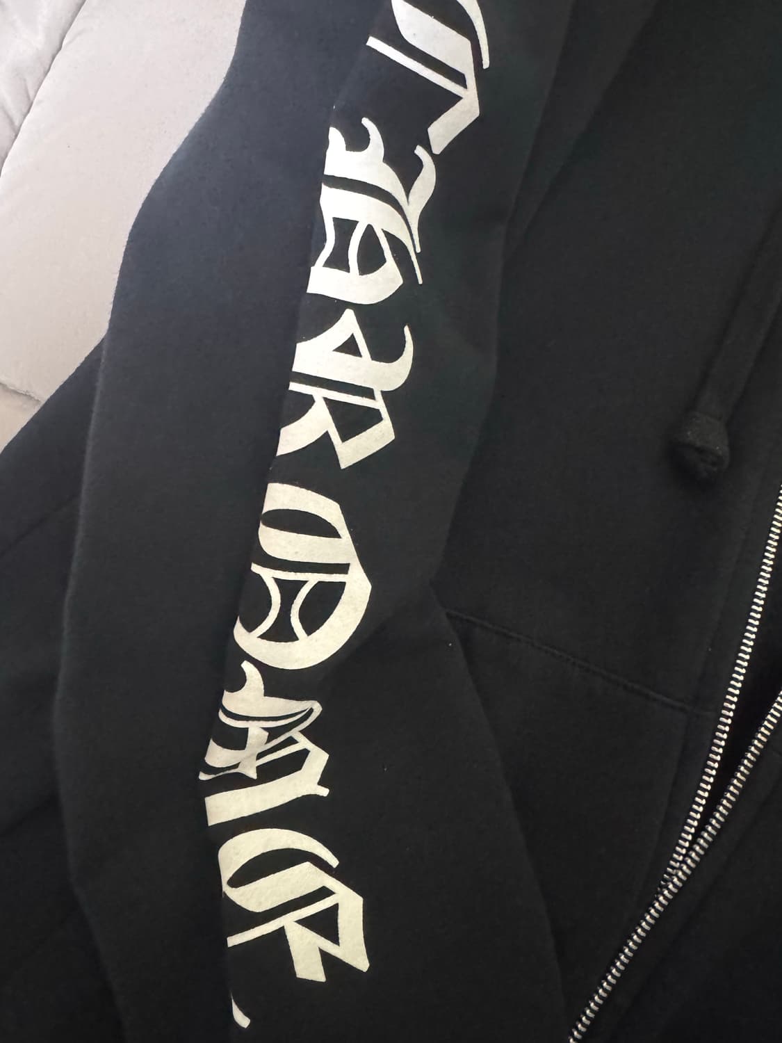 크롬하츠 버티컬 롱 플리스 후드집업 상품이미지3