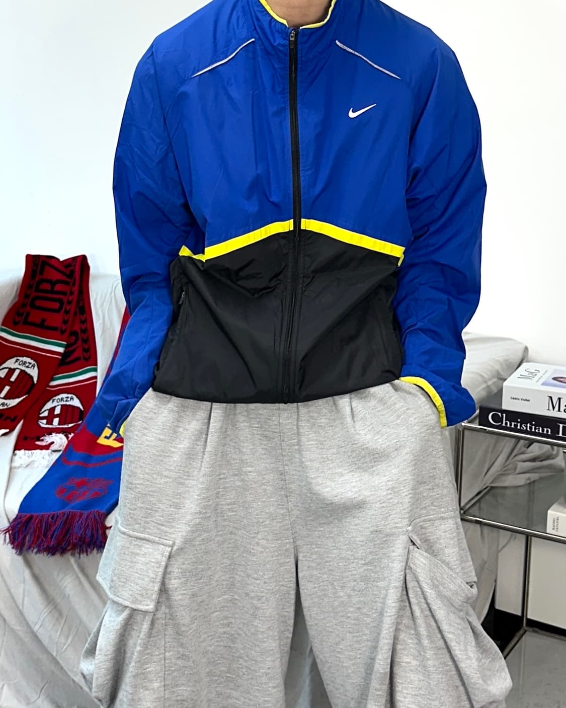 나이키 블루 배색 바람막이 XL 상품이미지1