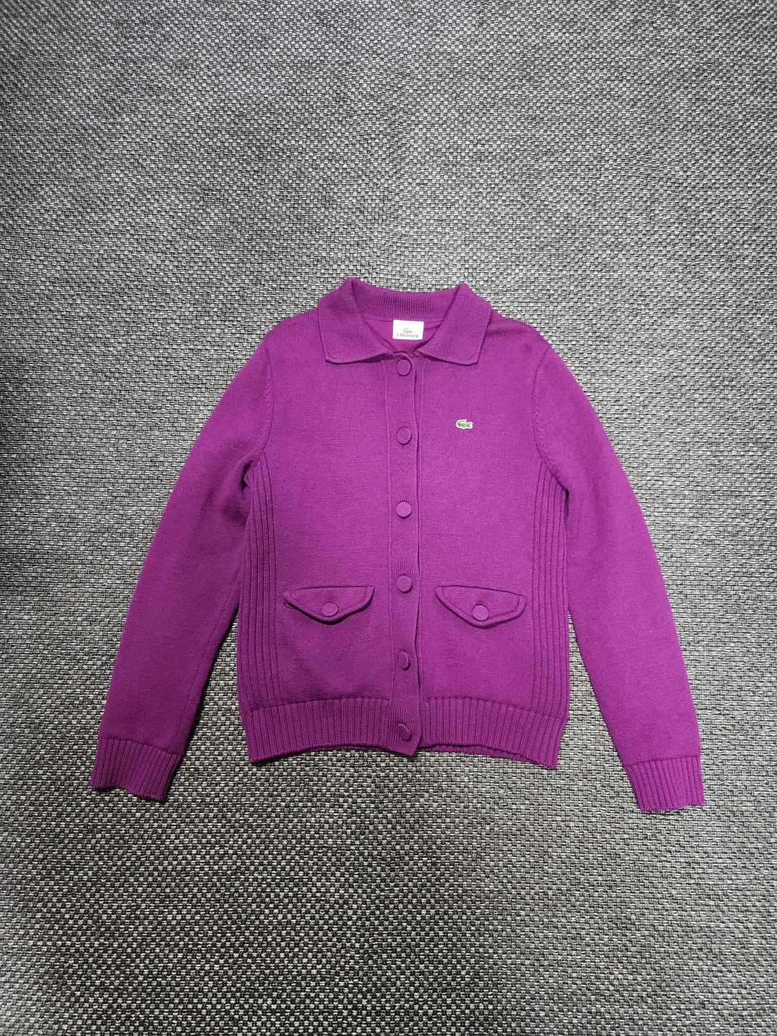 여성 라코스테 퍼플 포켓 가디건   38사이즈  상품이미지1