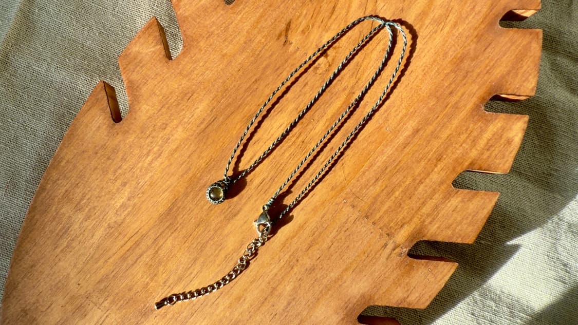 미니 래브라도라이트 보헤미안 마크라메 원석 목걸이 상품이미지4