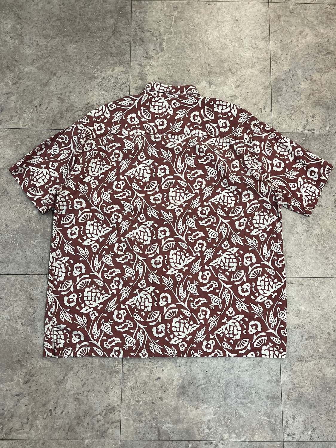 빈티지 하와이안 패턴 반팔 셔츠 레드브라운 XL #csz3714 상품이미지7