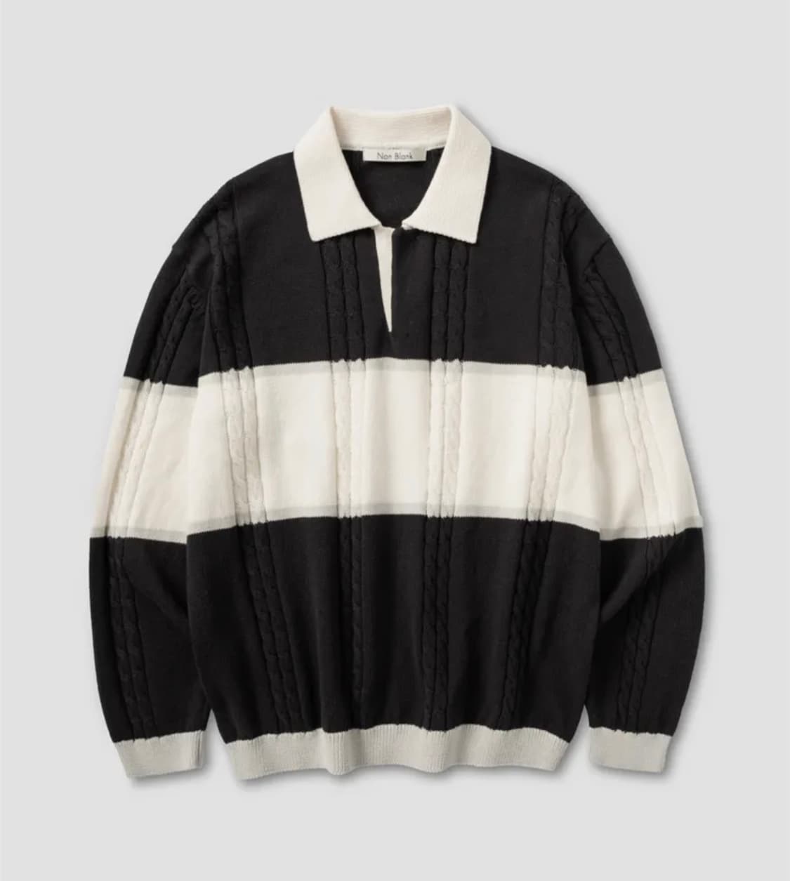 넌블랭크 스트라이프 칼라 니트_GREY

L 상품이미지1