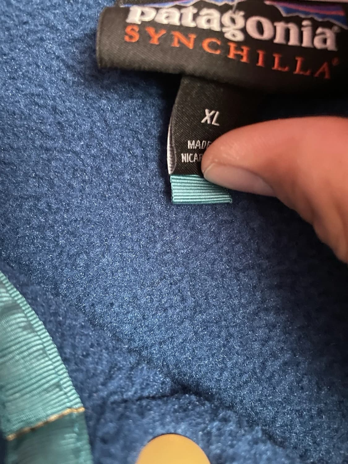 10s 파타고니아 신칠라 스냅-T 블루/옐로우 상품이미지3