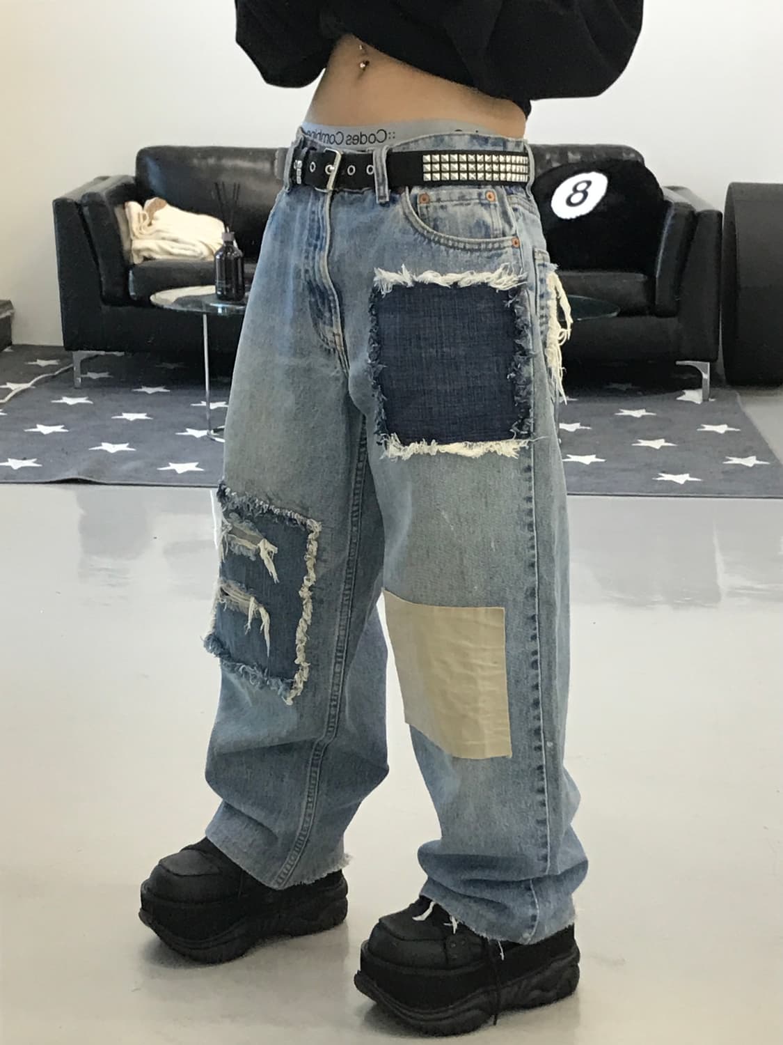 Levi’s 567 커스텀 패치워크 데님팬츠 상품이미지2