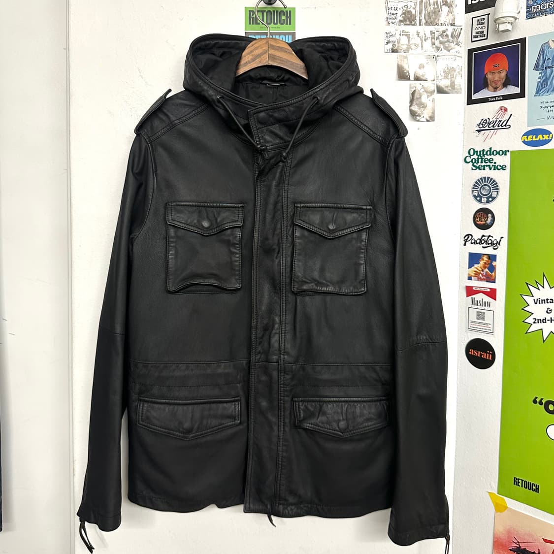 엠포리오 알마니 양가죽 후드 자켓 상품이미지1